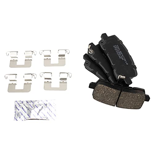 Image of TRQ Rear Brake Pad and Rotor Set Ceramic Solid Rotors