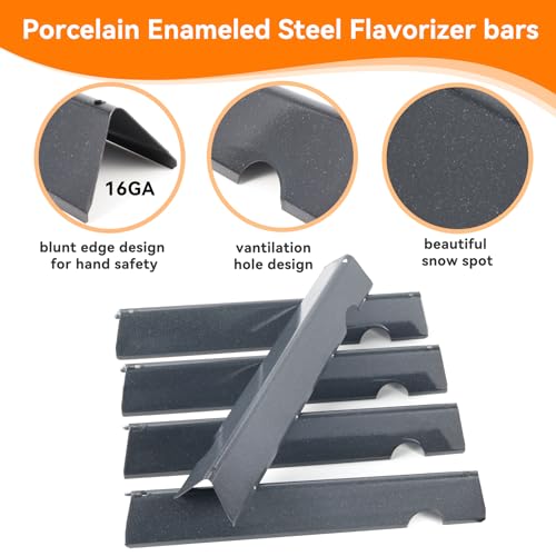 Image of SafBbcue Porcelain Steel 3-Burner Grill Kit for Weber Genesis II 300 Series | 5 Porcelain Bars + 3 Steel Deflectors + 5 Steel Burners, Fits Weber Genesis II 300 2017+, Replaces 66032, 66040, 67490