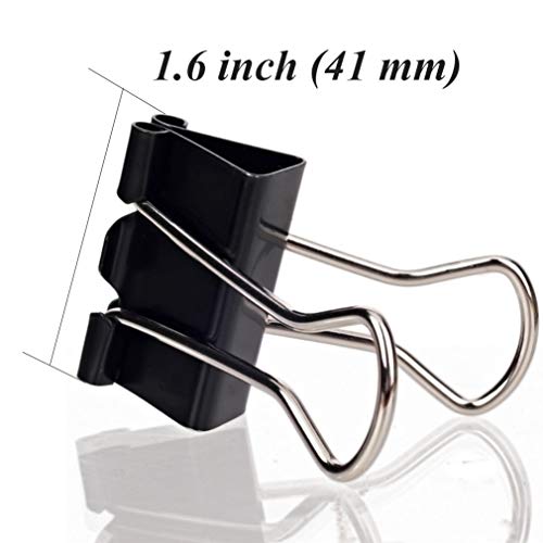 48 Pcs Large Binder Clips 1.61 inch Paper Clamps Clips Black Binder Clips Office Home Use