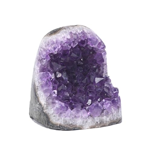 Image of Extreme Amethyst Cluster - Powerful deep Purple Crystals Weighing up to 1 /2 lb. Geode from Uruguay. Includes Bonus 3 inch Selenite Wand. | Deep Purple Amethyst Cluster, Each Piece is Unique & Natural, Real Raw Healing Crystal Rock from Uruguay, FREE Selenite Wand