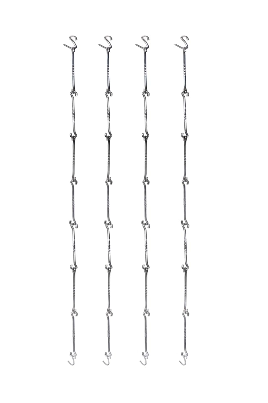 TRENDY CREATION HUB Stainless Steel S Shape Swing Chain Links Hanging Hooks Set Pack of 28 Rod with 8 S Design Hook 3