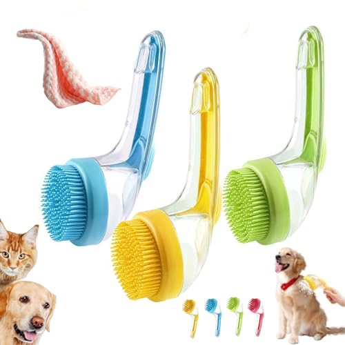 Pets Bath Brush, Pet Bath Brush With Soap Dispenser, Dog Shampoo ...