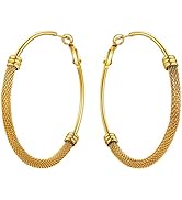 U7 Damen Hoop Ohrringe 30mm-80mm Geflechtrohr Design Creolen Ohrringe Edelstahl/18k vergoldet gro...