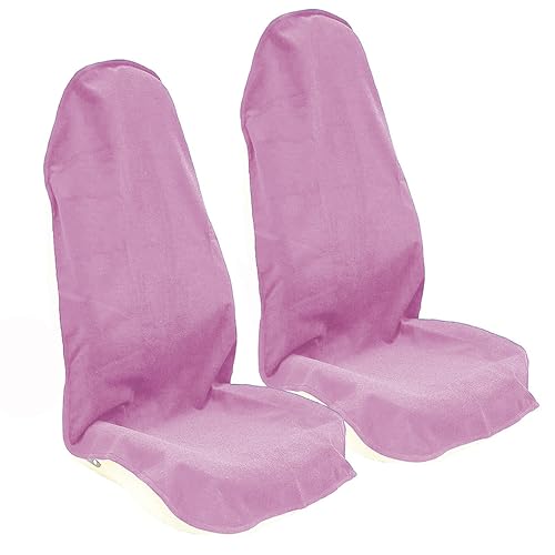 Image of Car Seat Cover Protector Front Seats,for Gym Workout,Running,Swimming,Beach and Hiking,Waterproof Sweat Towel Bucket Seat Covers for Cars SUV Trucks (Pink, 2Pcs)