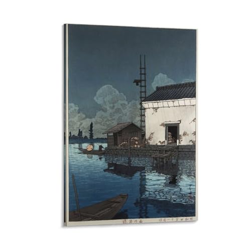 川瀬巴水 日本の浮世絵画家、版画ポスター (125) パネル キャンバスウォールアート現代 印刷 版画 壁の絵 部屋飾り20x30inch(50x75cm)
