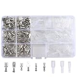 Terminales Faston Macho/Hembra MIHOUNION 270 pcs 2.8 mm 4.8 mm 6.3 mm Kit Hembra & Macho Conector Cable Terminales Electricos de Crimpado de empalme rpido Terminales con la manga aislante