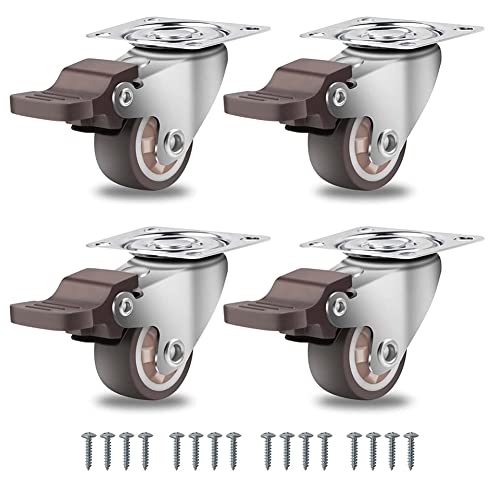 Ruedas pequeñas para muebles, 25 mm, ruedas giratorias de 360 grados, gran capacidad de carga, ruedas de goma maciza, juego de 4 unidades