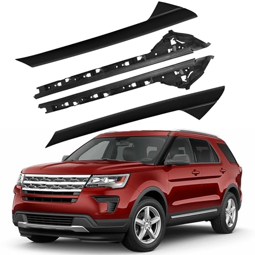 HYR A-Pillar Windshield Trim Molding Set Fit for Ford Explorer 2011-2019 Driver Left & Passenger Right Side Outer & Inner 926-450 926-451 BB5Z7803145AA BB5Z7803144AA BB5Z7803137AA BB5Z7803136AA