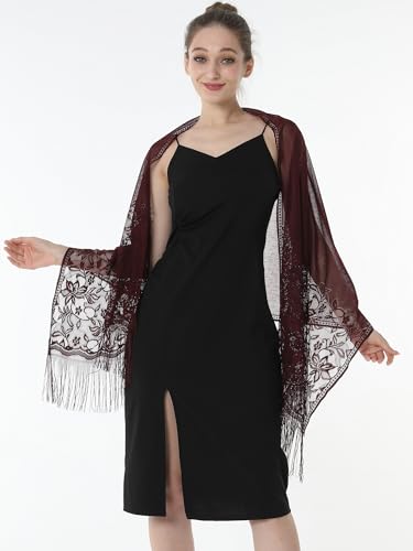 Shawls and Wraps for Evening Dresses Lace Scarfs for Women Pashmina Wedding Formal Shawl4