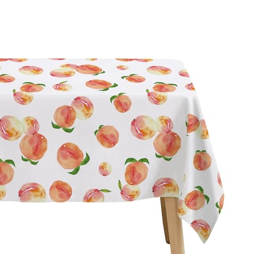Image of Peach Decorations Supplies Party Tablecloth - Disposable Fruit Sweet As A Peach Theme One Sweet Birthday Decorations Tablecover - 4 Pcs(54in x 108in)