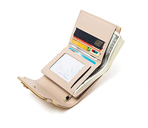 Wallets for Women Rfid Small Womens Wallet Trifold Flower Leather Ladies Wallet with Card Holder&Zipper Coin Purse (Yellow)2