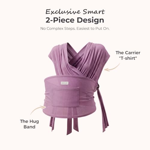 Image of Momcozy Baby Carrier AirMesh - The Perfect Summer Water Sling for Newborns to Toddler 8-33 lbs - Cooling, Breathable and Lightweight Baby Wrap, Nice for Summer, Pool, Beach, Swimming, Lavender Mist