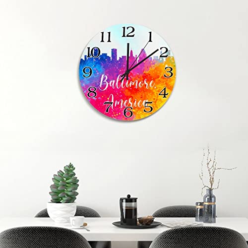 Horloge murale Baltimore 38cm peinte à pile pour salon - 6