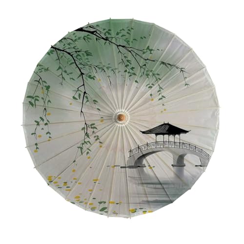 Odot Parapluie Papier 24 Côtes, Parapluie Chinois Style de Plantes Imperméable, Parasol Oriental Fait à la Main, Parasol Papier Huilé pour...