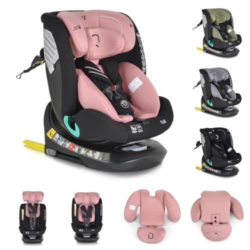 Cangaroo i-Size Kindersitz Quill (40-150cm) Gruppe 0/1/2/3, Isofix, 360° drehbar rosa