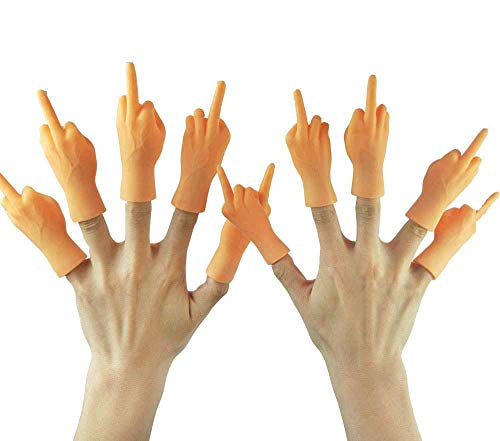 Yolococa Tiny Hands Kleine Hände Fingerpuppen Linke und Rechte Hand (Mittelfinger) 10 Stück