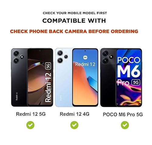 Image of COVERBLACK Rubber Back Cover for Mi REDMI 12 4G - Transparent