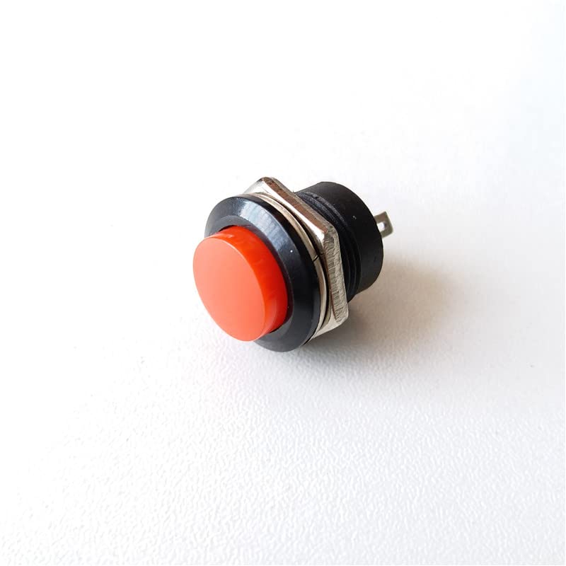 Interrupteur bouton-poussoir 250V 3A R13-507 non auto-bloquant rond rouge 16mm