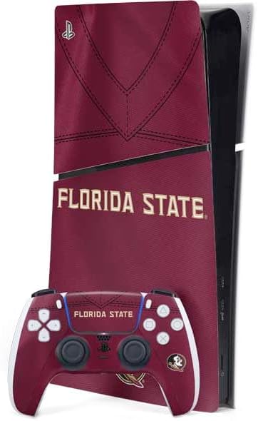 Skinit Decal Gaming Skin Compatible with PS5 Slim Digital Edition Bundle - Officially Licensed Florida State FSU Seminoles Maroon Design