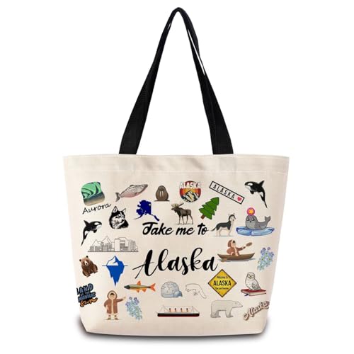 ZhuVantrix Take Me To Alaska Reusable Grocery Tote Bag