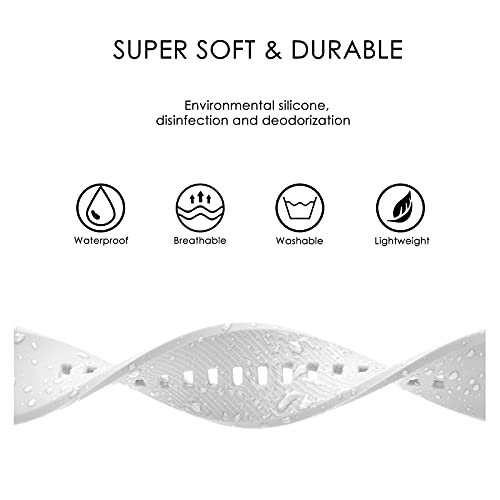 Bisonstrap Watch Strap 18Mm, Quick Release Silicone Watch Bands For Men Women (White, Rose Gold Buckle) #TOP6