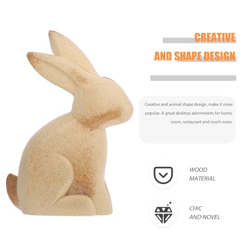Exceart U71101B315527P9Y0S5EUFRCQ Unfinished Wood Animal Ornament Blank Wood Rabbit Peg Doll Figure Cutout Table Statue Model Desktop Centerpiece thumb #5