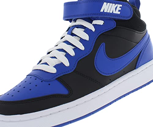 Image of Nike Boy's Court Borough Mid 2 (Big Kid) Black /Game Royal /Game Royal /White 6 Big Kid M