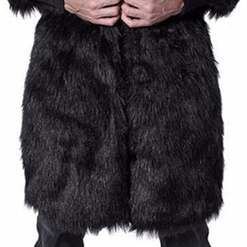 Faux Fur Coat for Men Winter Fluffy Coat Long Parka Overcoat Lapel Open Front Warm Fuzzy Shearling Trench Coat4