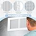 Rossesay 12 Pcs Two Way Wall Vent Cover 10 x 6 Inch Air Vent Cover 2 Way Stamped Face Steel Ceiling HVAC Sidewall Air Ceiling Register for Home Office Bathroom Toilet Sidewall or Ceiling Vent
