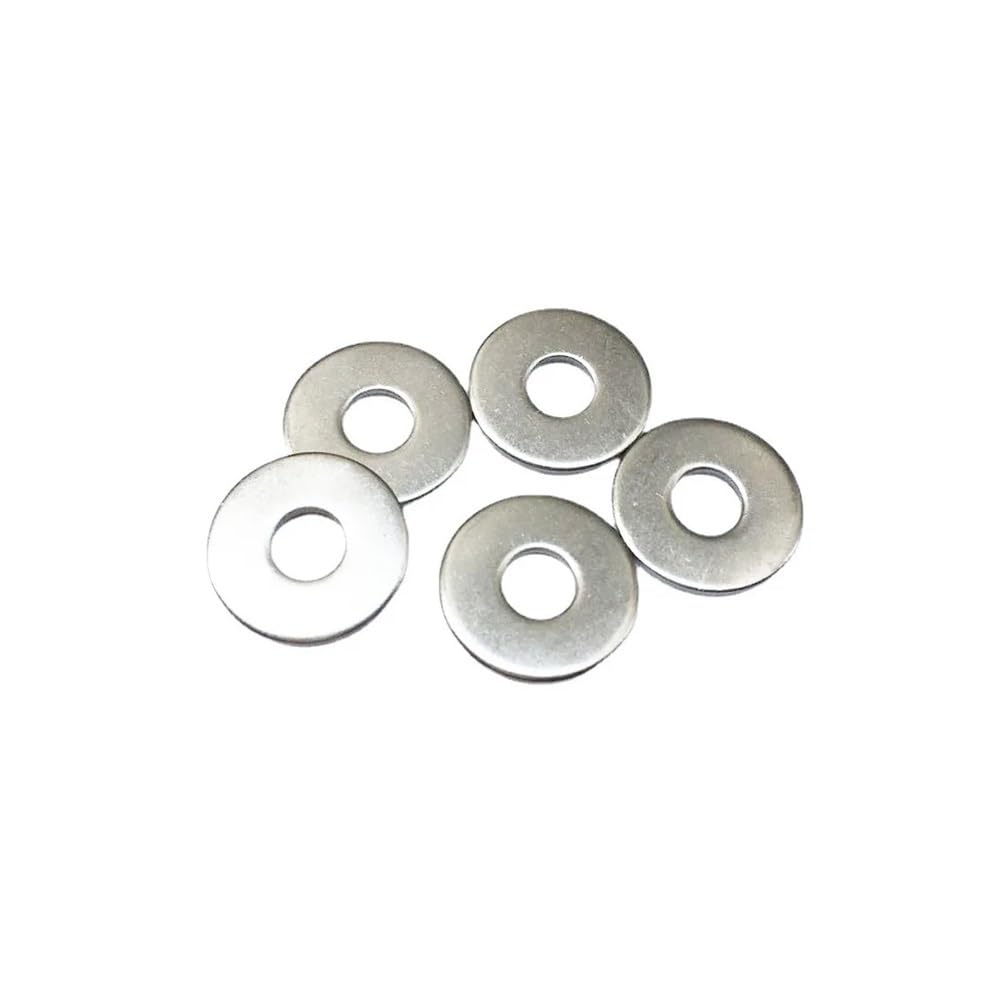 Arandelas variadas 50/10/200 piezas M2.5 M3 M3.5 M4 M5 M6 M8 M10 M12 M14 M16 Arandelas de junta plana grande de acero inoxidable Anillos grandes Arandelas de sujeción de junta lisa(200pcs M6)