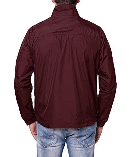Trailside Supply Co. Mens Windbreaker Jackets Lightweight Packable Jacket,Windproof And Dustproof Merlot Size 3X-Large #TOP1