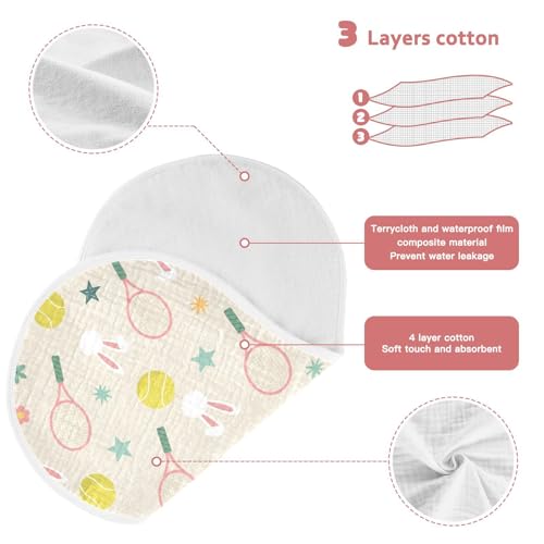 2 Pack Muslin Burp Cloths Tennis Cotton Baby Burp Cloths Ultra Absorbent and Soft Burping Cloth for Newborn Must Haves, Large 22" x 11"3