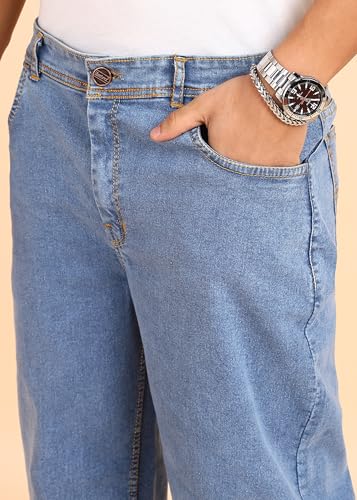 Image of MONTREZ Straight Fit Men Blue Mid Rise Jeans