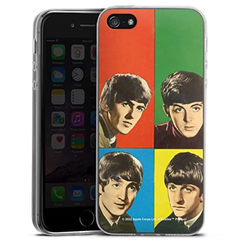 Coque Slim Compatible avec Apple iPhone 5s Coque Ultra Fine Coque en Silicone Ultra Fine Rock ‘n’ Roll Visages The… - Les Beatles, Paul McCartney, John Lennon, RIngo Starr, George Harrison Coque Slim Compatible avec Apple iPhone 5s Coque Ultra Fine Coque en Silicone Ultra Fine Rock 'n' Roll Visages The…