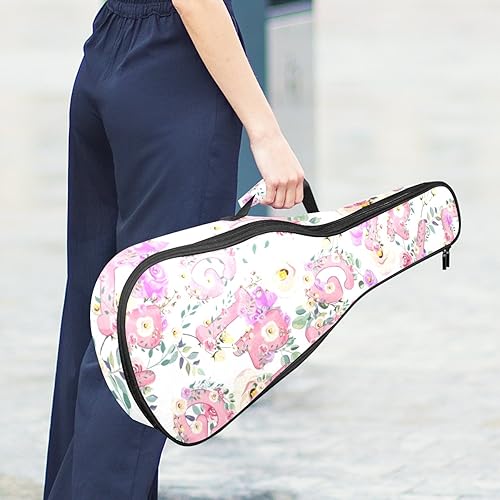 JRHEJTHH Durable Ukulele Bag Water Resistent Ukulele Case with Adjustable Shoulders for 21 23 24 inch Thick Padding Floral Art Letter - Les Beatles, Paul McCartney, John Lennon, RIngo Starr, George Harrison JRHEJTHH Durable Ukulele Bag Water Resistent Ukulele Case with Adjustable Shoulders for 21 23 24 inch Thick Padding Floral Art Letter – Image 7