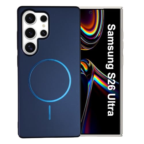 Image of AIBEX Ultra-Thin Mag-Saf Back Cover Case Compatible with Samsung S26 Ultra|Slim Fit Scratch-Resistant Matte |Magnetic Wireless Charging |Microfibre Lining |Camera Protection (PC Material) - Dark Blue