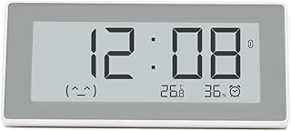 Yaazero MiaoMiaoCe Thermometer Hygrometer Accue Indoor Tempeure Hdity Sensor with Clock LCD BT Temp Hdity with Data Storage in Mijia App r Home Office Greenhouse Indoor Garden MHO-C303