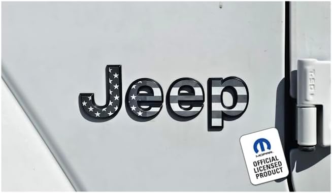 Decal Mods Fender Jeep Fender Flat Overlay Decal Graphic fits Jeep Gladiator/Wrangler JL/JT (2018-2026) (Set of 2) Black & White USA Flag - FBWFLAG | FK1P3