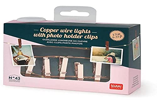 Legami Milano Cstr0001 Filo di Lucine in Rame con Clip Portafoto