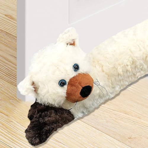 Boudin de porte en micropolaire doux - Bloque les courants d'air - Motif chien et chat