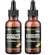 Flavour Drops Lot de 2 flacons de 50 ml sans sucre Parfum vanille et cheesecake