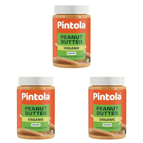 Image of PINTOLA Organic Peanut Butter (Creamy) (1kg) (Pack of 3)