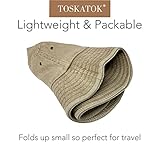 TOSKATOK Pure Washed Cotton Bucket hat UV Sun Protection Breathable Beach Holiday Travel Hat-KHAKI-60 - Image 6