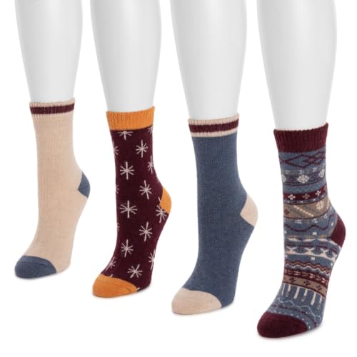 Image of MUK LUKS Women's Holiday 4 Pair Pack Socks