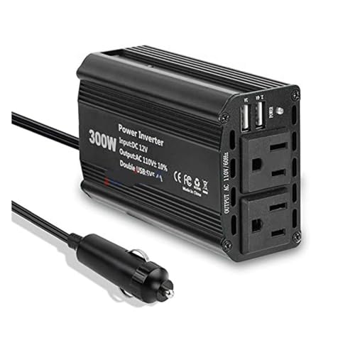 Onduleur de voiture 300W 12V 110V double USB 5.4A charge rapide pour électronique