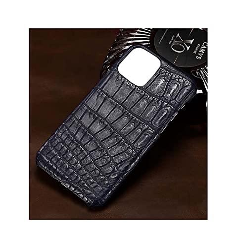 Coque de téléphone cuir crocodile iPhone 13 Pro Max bleu chic
