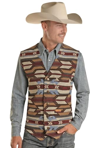 Rock & Roll Denim Powder River Men's Arrow Serape Wool Vest DM98C01464
