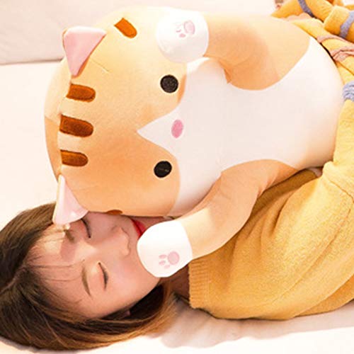 angwang 50/70/90 cm de faixa longa de gato fofo boneca de pelúcia macia brinquedo fofo sofá cama tra