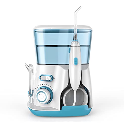 ウォーターフロス口腔洗浄器、10圧力レベル水歯クリーナー家族のための5つのウォータージェットチップ、歯のクリーニングのための800ML電動デンタルフロスピック