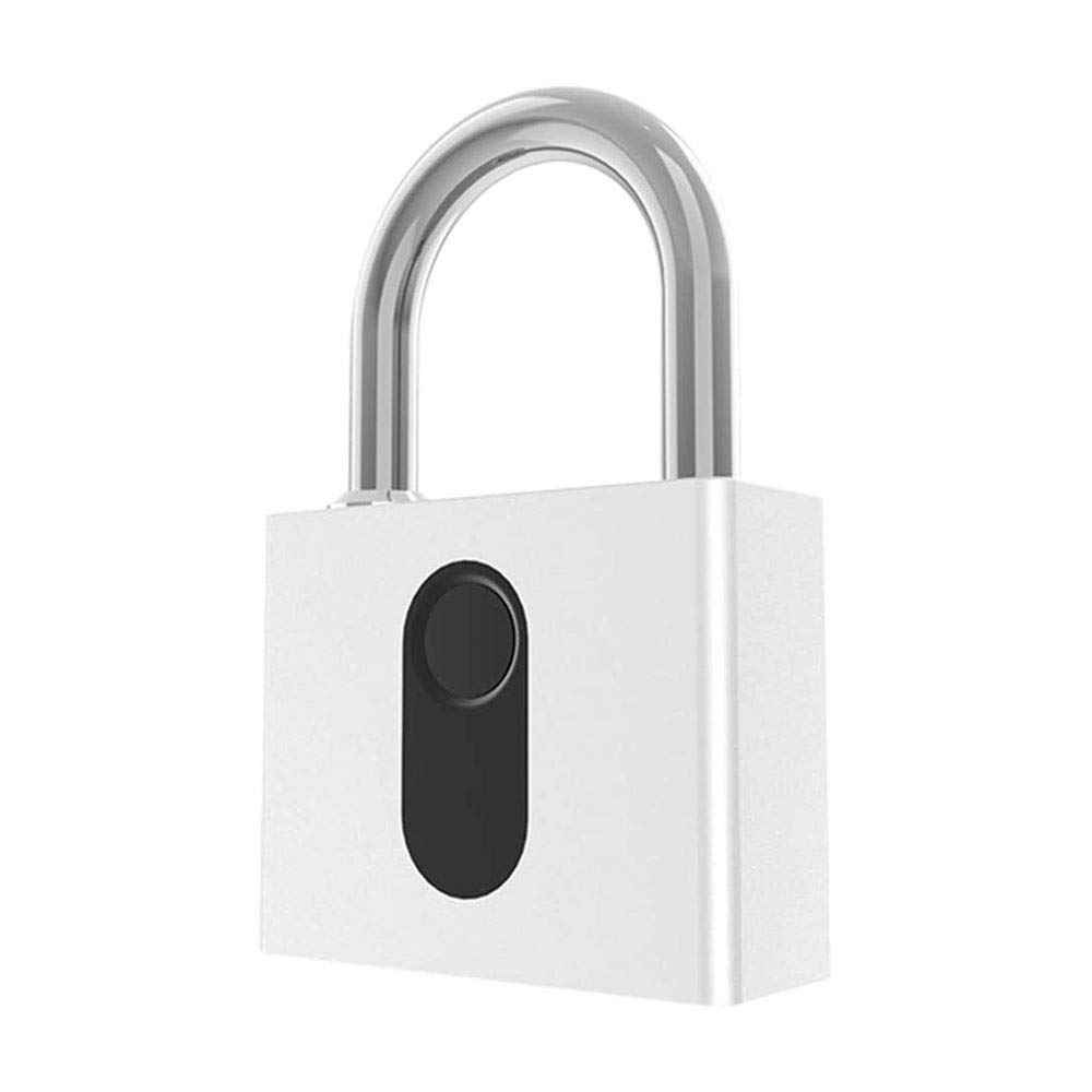 Candado sin llave con huella dactilar, Gris plateado recargable IP65 del candado de la huella dactilar USB for el equipaje del gimnasio del casillero